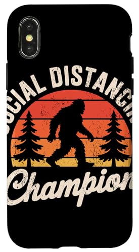 Social Distancing Champion Retro Bigfoot Hülle für iPhone X/XS Social Distancing Champion Retro Bigfoot Hülle für iPhone X/XS von Squatch'n Retro Humor Social Distancing