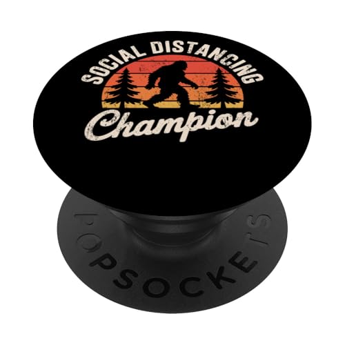 Social Distancing Champion Retro Bigfoot PopSockets Klebender PopGrip Social Distancing Champion Retro Bigfoot PopSockets Klebender PopGrip von Squatch'n Retro Humor Social Distancing