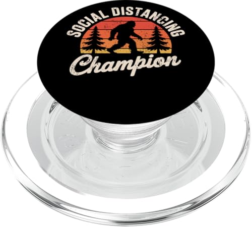 Social Distancing Champion Retro Bigfoot PopSockets PopGrip für MagSafe von Squatch'n Retro Humor Social Distancing