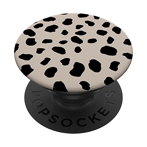 Dalmatiner-Tierdruck, gepunktet, Schwarz, Hellbraun PopSockets mit austauschbarem PopGrip von SqueakyRicardo