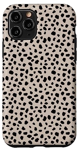 Hülle für iPhone 11 Pro Dalmatiner Tierdruck Punkte Schwarz Hellbraun Gepard Polka Dots von SqueakyRicardo