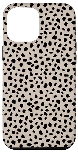 Hülle für iPhone 14 Pro Max Dalmatiner Tierdruck Punkte Schwarz Hellbraun Gepard Polka Dots von SqueakyRicardo