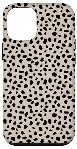 Hülle für iPhone 15 Pro Dalmatiner Tierdruck Punkte Schwarz Hellbraun Gepard Polka Dots von SqueakyRicardo