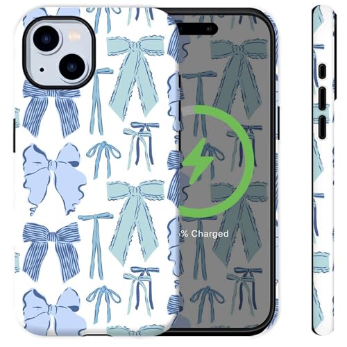 Sqweey Kompatibel mit iPhone 13, kompatibel mit Magasfe, niedliche blaue Schleifen, Handyhülle für Mädchen und Frauen, stoßfest, vergilbungsfrei, Hartschalen-Schutzhülle für iPhone 13, 6,1 Zoll Sqweey Kompatibel mit iPhone 13, kompatibel mit Magasfe, niedliche blaue Schleifen, Handyhülle für Mädchen und Frauen, stoßfest, vergilbungsfrei, Hartschalen-Schutzhülle für iPhone 13, 6,1 Zoll von Sqweey