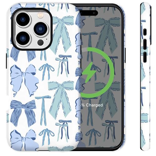 Sqweey Kompatibel mit iPhone 16 Pro, kompatibel mit Magasfe, niedliche blaue Schleifen, Handyhülle für Mädchen und Frauen, stoßfest, vergilbungsfrei, Hartschalen-Schutzhülle für iPhone 16 Pro 6,3 Zoll Sqweey Kompatibel mit iPhone 16 Pro, kompatibel mit Magasfe, niedliche blaue Schleifen, Handyhülle für Mädchen und Frauen, stoßfest, vergilbungsfrei, Hartschalen-Schutzhülle für iPhone 16 Pro 6,3 Zoll von Sqweey