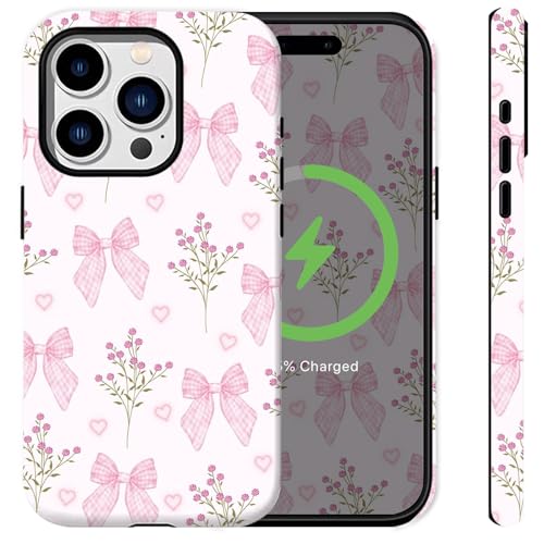 Sqweey Schutzhülle für iPhone 14 Pro Max, kompatibel mit iPhone 14 Pro Max, rosa Schleifen, Blumen, Wildblumen, Äthetisches Design, stoßfest, weiches TPU und Hartschalenschutz, niedliche Handyhülle Sqweey Schutzhülle für iPhone 14 Pro Max, kompatibel mit iPhone 14 Pro Max, rosa Schleifen, Blumen, Wildblumen, Äthetisches Design, stoßfest, weiches TPU und Hartschalenschutz, niedliche Handyhülle von Sqweey