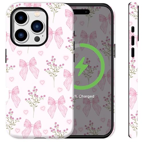 Sqweey Schutzhülle für iPhone 16 Pro Max, kompatibel mit iPhone 16 Pro Max, rosa Schleifen, Blumen, Wildblumen, Äthetisches Design, stoßfest, weiches TPU und Hartschalenschutz, niedliche Handyhülle Sqweey Schutzhülle für iPhone 16 Pro Max, kompatibel mit iPhone 16 Pro Max, rosa Schleifen, Blumen, Wildblumen, Äthetisches Design, stoßfest, weiches TPU und Hartschalenschutz, niedliche Handyhülle von Sqweey