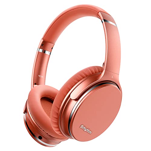 Srhythm NC35 Active Noise Cancelling Kopfhörer,Faltbar,Kabellos,Bluetooth 5.0,Over-Ear mit USB-C Schnellladung,Mikrofon,Sprachanruf,50+ Std. kompatibel für iOS Android TV PC (Korallenorange) von Srhythm