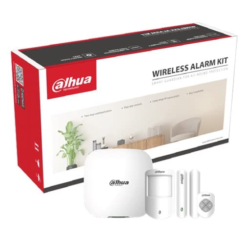 Dahua kabelloses Einbruchalarm-Set (Tragfrequenz 868 MHz), inklusive Alarmzentrale, kabellose Fernbedienung, kabelloser Magnet-Türsensor und kabelloser PIR-Sensor von Sricam Italia