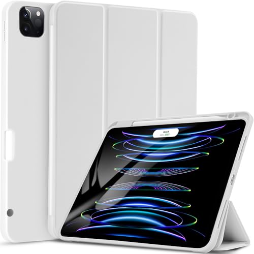 Sripns Hülle für iPad Pro 11 Zoll (2022/2021/2020, 4./3./2.Gen) mit Stifthalter, TPU Flexible Rückseite Case mit Trifold Ständer und Auto Schlaf/Wach, [Pencil 2 Unterstützung],Grau von Sripns