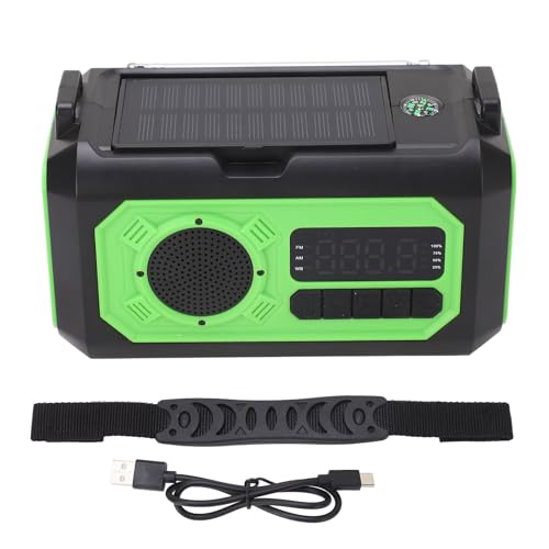 12000-mAh-Notfallradio, Solarkurbel-Ladung, Eingebaute Power Bank, AM FM NOAA-Radio mit Taschenlampen-SOS-Kompass, Tragbares Camping-Radio für den Notfall Im Freien für von Srliya