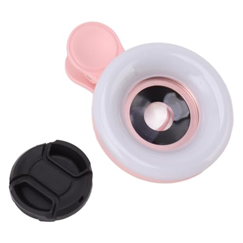 15x Makroobjektiv, Mini - -Licht, 2800 Bis 6500k Fülllicht, ABS Optical Glass Phone Makroobjektiv mit Licht für die Fotografie, Videoaufzeichnung (Rosa) von Srliya