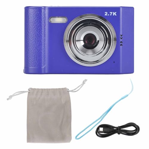 8-Fach-Zoom-Digitalkamera, Digitalkamera, 48 MP, 2,7 K HD, 8-Fach-Zoom, Kompaktes 2,8-Zoll-IPS-Display, Autofokus, Anti-Shake, Digitale Taschenkamera für Selfies, Reisen, (Blau) von Srliya
