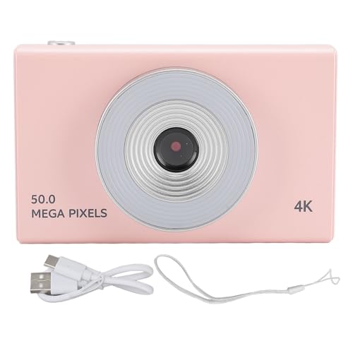 Kinder-Digitalkamera mit Fülllicht, 4K HD Retro CCD, 8-facher Zoom für Studenten, Teenager, Jungen, Mädchen, Senioren, 4K-Digitalkamera, Kinder-Digitalkamera (Rose) von Srliya