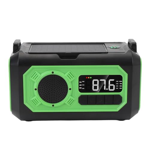 Notfallradio, 12000 MAh, Solar-Handkurbel, AM FM NOAA, Wiederaufladbares Radio mit Kompass, Taschenlampe, Kopfhöreranschluss, Leselicht, SOS-Ladefunktion für Draußen, Schwarz von Srliya