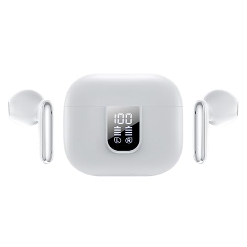 Srliya Drahtlose Ohrhörer, Digital -Display -Kopfhörer für Musikspielsport, Ergonomisches Design, Aktive Rauschunterdrückung, V5.4, 30H Playtime, IPX5 Water Resistant von Srliya