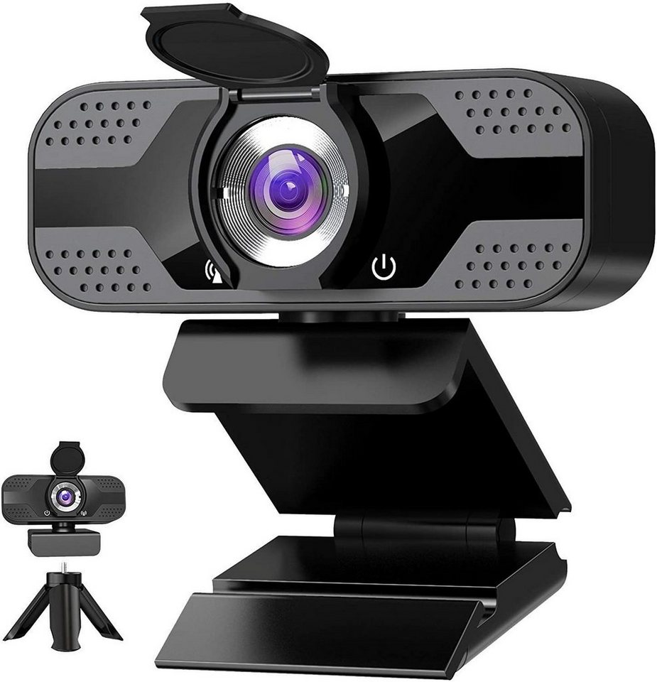 Sross 1080P Webcam mit Mikrofon und Ringlicht, Full HD Facecam Full HD-Webcam (HD, WLAN (Wi-Fi), Live-Streaming Webcam mit Stativ 360°für PC/MAC/Desktop, USB Kamera Web Cam für YouTube,Skype,Xbox(Weiß/Warmes Licht)-notfall) von Sross