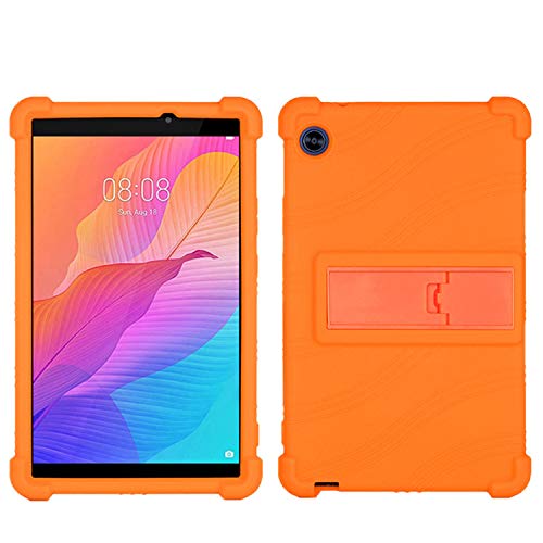 SsHhUu Hülle für Huawei MediaPad M5 Lite 10, Leichte rutschfeste Ständer Stoßfeste Silikon Schutzhülle für Huawei M5 Lite 10 10.1 Zoll 2018, Orange von SsHhUu