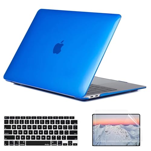 SsHhUu Hülle für MacBook Pro 13 Zoll A1278, Plastik Crystal Schutzhülle mit Tastaturschutz & Displayschutz für MacBook Pro 13" (Old Version Con CD-ROM, 2012/2011/2010/2009/2008), Dunkelblau von SsHhUu