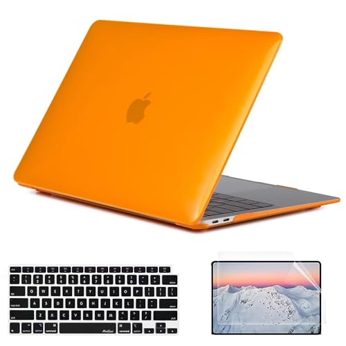 SsHhUu Hülle für MacBook Pro 13 Zoll A1278, Plastik Crystal Schutzhülle mit Tastaturschutz & Displayschutz für MacBook Pro 13" (Old Version Con CD-ROM, Release 2012/2011/2010/2009/2008), Orange von SsHhUu