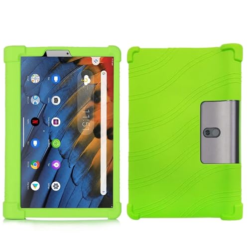 SsHhUu Kinder Hülle für Lenovo Yoga Tab 3 Pro 10.1 YT3-X90F X90L Tab3 Plus YT-X703f X703L, Stand Weich Silikon Beutel Stoßfest Gummi Schale Schützend Hüllen für Yoga Tab 3 Pro, Grün von SsHhUu