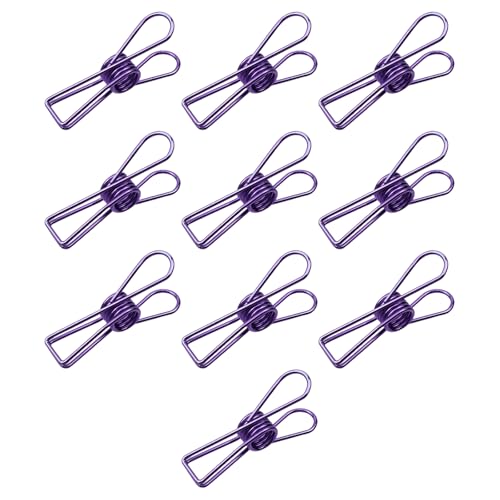 Sscon 10 x Metalldraht-Aushöhlungsklammern, violett, Metall, Rechnung, Büroklammern für Zuhause und Büro (70 mm) von Sscon