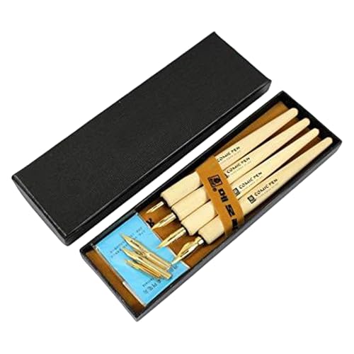 Ssguopte Dip-Stift-Set, 4PCs DIPPing hölzerne Manga-Stifte mit 8 Nibs, Kalligraphiestiften für Manga, Comic, Kalligraphie, Wortkunst und Pen-and-In-Ink-Zeichnung Ssguopte Dip-Stift-Set, 4PCs DIPPing hölzerne Manga-Stifte mit 8 Nibs, Kalligraphiestiften für Manga, Comic, Kalligraphie, Wortkunst und Pen-and-In-Ink-Zeichnung von Ssguopte