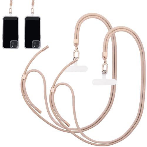 St. Leonhard Handyband mit Karabiner: 2er-Set Handyketten, 160cm, goldene Bänder und Applikationen (Telefon-Lanyard-Haltegurte, Lanyard-Telefonhalter, Tablet Halterung) von St. Leonhard