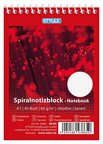20x Spiral-Notizblock / Schreibblock / DIN A7 / kariert 20x Spiral-Notizblock / Schreibblock / DIN A7 / kariert von St.Schreib.