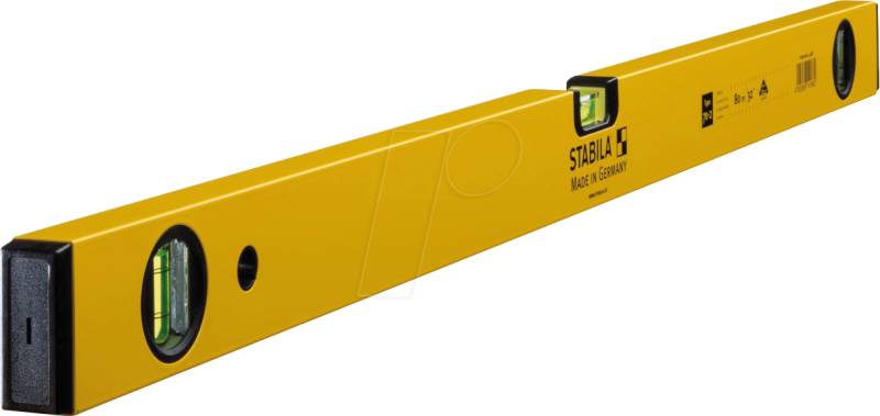 STABILA 14188 - Wasserwaage mit 2 Vertikal-Libellen, Type 70-2, 800 mm von Stabila