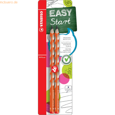 10 x Stabilo Bleistift Easygrap HB orange Blisterkarte VE=2 Stück von Stabilo