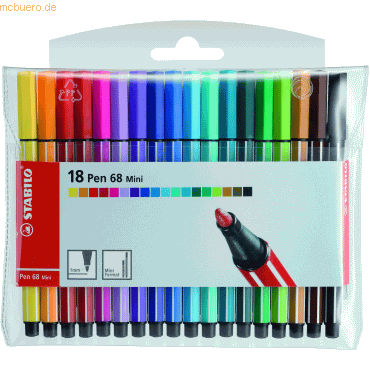 10 x Stabilo Fasermaler Pen 68 Mini Kunststoffetui mit 18 Stiften 10 x Stabilo Fasermaler Pen 68 Mini Kunststoffetui mit 18 Stiften von Stabilo