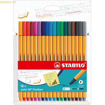 10 x Stabilo Fineliner point 88 Etui VE=18 Stiften 10 x Stabilo Fineliner point 88 Etui VE=18 Stiften von Stabilo