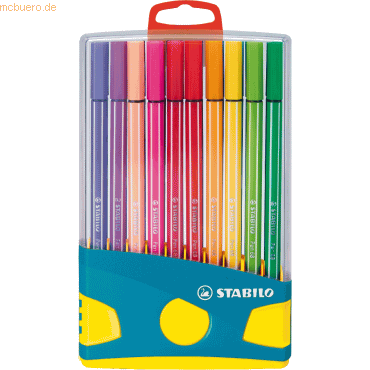 10 x Stabilo Premium-Filzstift Pen 68 ColorParade VE=20 Stiften von Stabilo