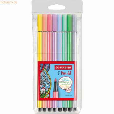 10 x Stabilo Premium-Filzstift Pen 68 Etui -Pastell- VE=8 Stück 10 x Stabilo Premium-Filzstift Pen 68 Etui -Pastell- VE=8 Stück von Stabilo