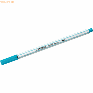 10 x Stabilo Premium-Filzstift Pinselspitze Pen 68 brush hellblau von Stabilo