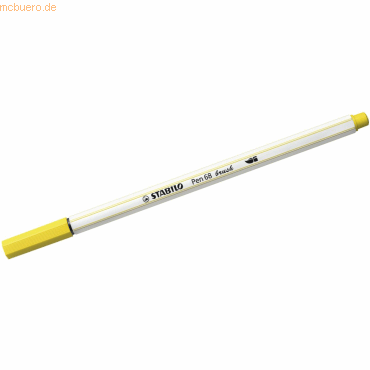10 x Stabilo Premium-Filzstift mit Pinselspitze Pen 68 brush gelb von Stabilo