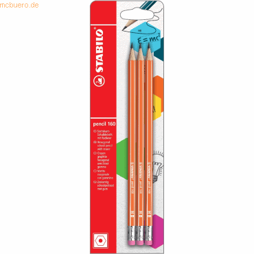 10 x Stabilo Schulbleistift sechskant mit Radierer pencil 160 HB Blist 10 x Stabilo Schulbleistift sechskant mit Radierer pencil 160 HB Blist von Stabilo