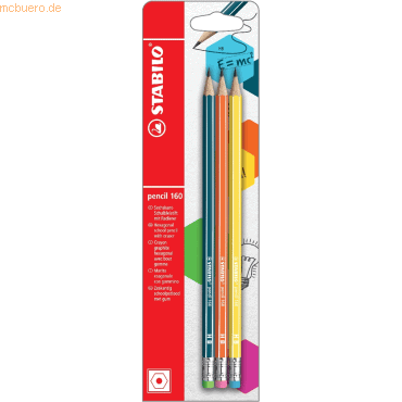 10 x Stabilo Schulbleistift sechskant mit Radierer pencil 160 HB Blist 10 x Stabilo Schulbleistift sechskant mit Radierer pencil 160 HB Blist von Stabilo