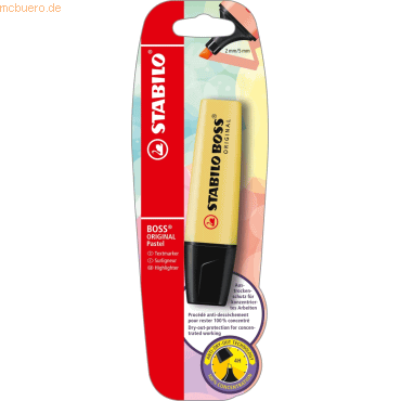 10 x Stabilo Textmarker Boss Original Pastel pudriges Gelb Blisterkart 10 x Stabilo Textmarker Boss Original Pastel pudriges Gelb Blisterkart von Stabilo