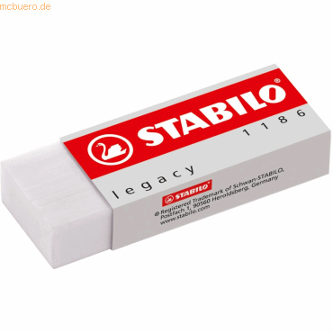 20 x Stabilo Radierer legacy PVC 22x11x62mm weiß von Stabilo