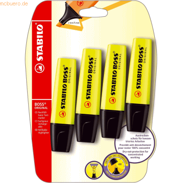 25 x Stabilo Textmarker Boss Original gelb Blisterkarte VE=4 Stück 25 x Stabilo Textmarker Boss Original gelb Blisterkarte VE=4 Stück von Stabilo