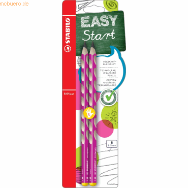 5 x Stabilo Bleistift Easygrap HB pink Blisterkarte VE=2 Stück von Stabilo