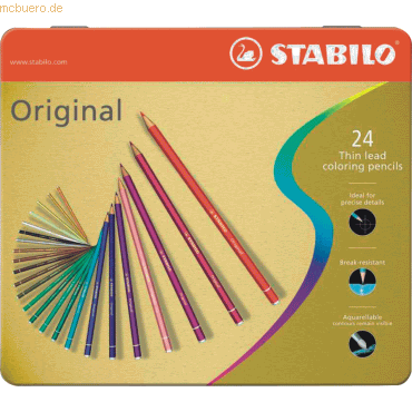 5 x Stabilo Dünnkernfarbstifte Original 24er Metalletui von Stabilo