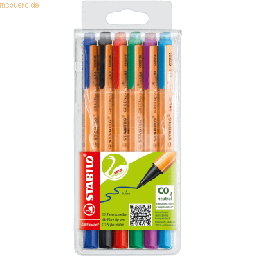5 x Stabilo Faserschreiber GreenPoint sortiert VE=6 Stück 5 x Stabilo Faserschreiber GreenPoint sortiert VE=6 Stück von Stabilo