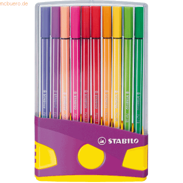 5 x Stabilo Filzstift Pen 68 ColorParade lila/gelb VE=20 Stifte von Stabilo