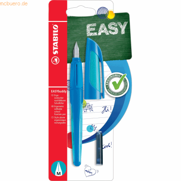 5 x Stabilo Schulfüller Easybuddy Feder M dunkelblau/hellblau 5 x Stabilo Schulfüller Easybuddy Feder M dunkelblau/hellblau von Stabilo