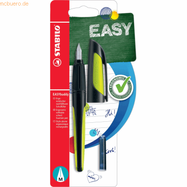 5 x Stabilo Schulfüller Easybuddy Feder M schwarz/limette 5 x Stabilo Schulfüller Easybuddy Feder M schwarz/limette von Stabilo