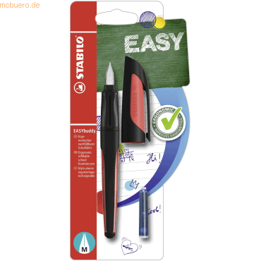 5 x Stabilo Schulfüller Easybuddy Feder M schwarz/rot 5 x Stabilo Schulfüller Easybuddy Feder M schwarz/rot von Stabilo