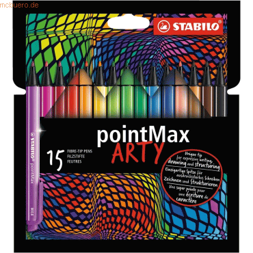 6 x Stabilo Filzschreiber pointMax Etui Arty VE=15 Farben von Stabilo